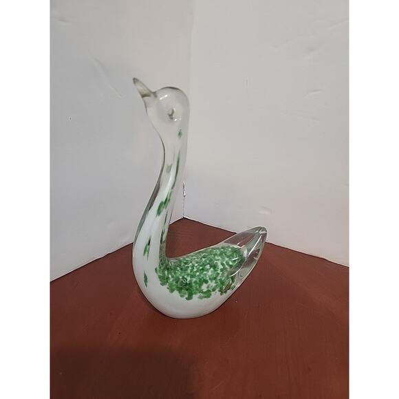 Vintage Hand Blown Glass Swan Figurine Paperweight - Picture 3 of 5